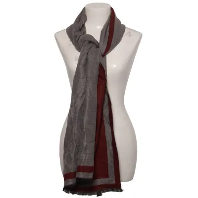 Scarf (Gray, Red) from Cashmere-Feeling