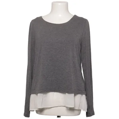 Langærmet t-shirt (Grå, Hvid) fra Ml Elastan, Polyester, Viscose