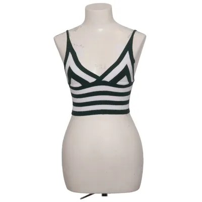 Crop top (Grön, Vit) från Subdued Polyester, Viskos