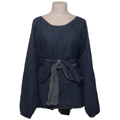 Blouse portefeuille (Bleu) de Eloquii Coton