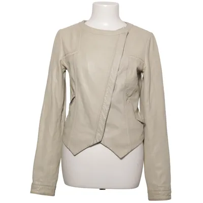 Leather jacket (Beige) from ALYSI Cotton, Leather