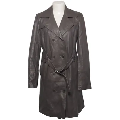 Veste longue en cuir (Gris) de Bukowski