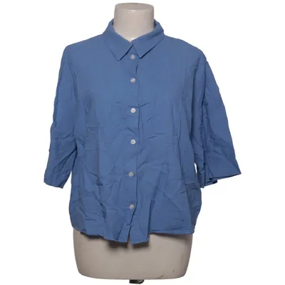 Short sleeve shirt (Blue) from H&M Linen, Viscose