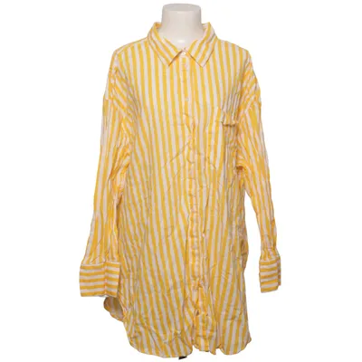 Skjorte (Hvid, Gul) fra H&M Bomuld, Linned