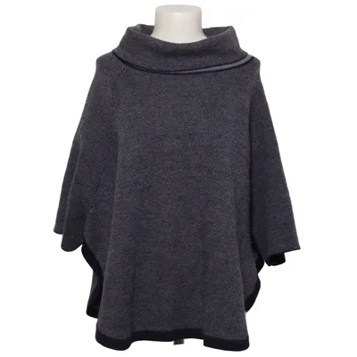 Poncho (Bleu, Gris) de Adrienne Vittadini Acrylique, Laine de mouton