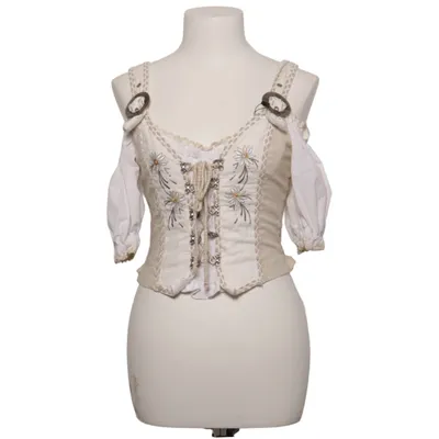 Dirndlbluse (Hvid, Beige) fra Stockerpoint Bomuld, Linned