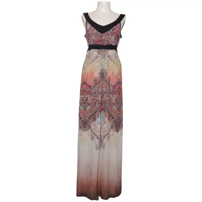 Maxikjole (Pink, Lilla, Flerfarvet) fra Comma Elastan, Viscose