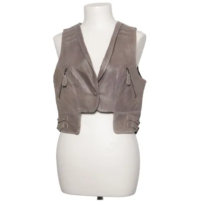 Leather vest (EVA EX L. VE) from Object Leather, Polyester