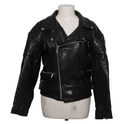 Bikerjacka (Svart) Skinn, Polyester