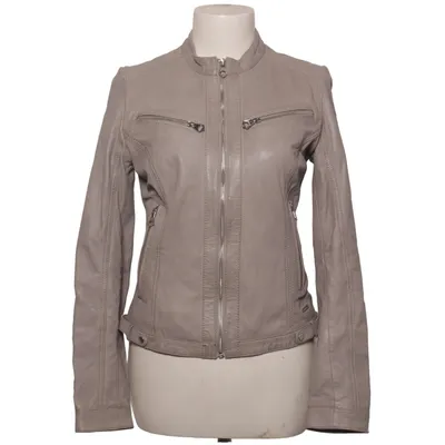 Leather jacket (Gray) from Rino & Pelle Cotton, Leather, Polyester