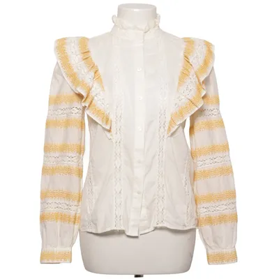 Bluse (Hvid, Gul) fra Sézane Bomuld, Polyester