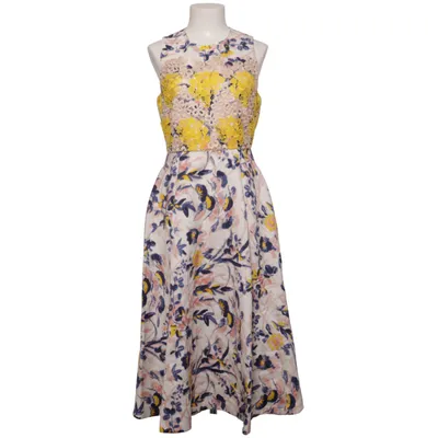 Robe (Blanc, Jaune, Multicolore) de L.K. Bennett Coton, Polyester, Soie