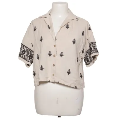 Chemise à manches courtes (Beige, Noir) de Koton Coton, Polyester, Viscose