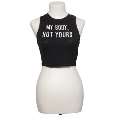 Crop top (Noir) de Shein Élasthane, Viscose