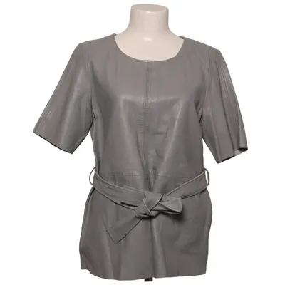Peplum top (Grijs) van Transmission Leer