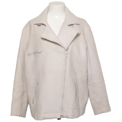 Bikerjakke (Beige) fra Lala Berlin Alpacauld, Mohair, Polyamid, Viscose