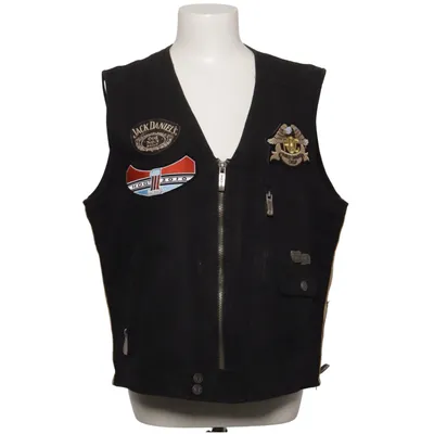 Bikervest (Sort) fra Jack Daniels Bomuld, Læder