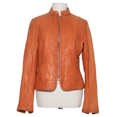 Leather jacket (Brown) from Montes Cotton, Leather, Polyester