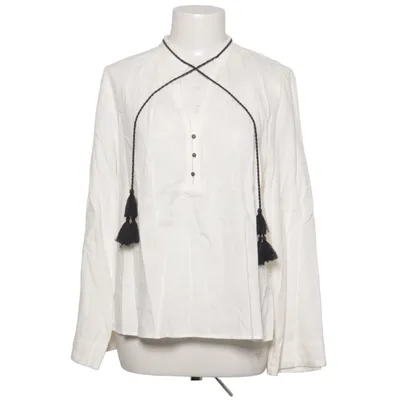 Blouse (White, Black) from Zara Linen, Viscose