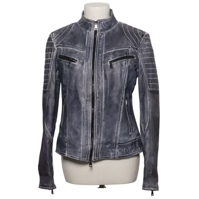 Leren jack (Blauw) van Stellato Leer, Viscose