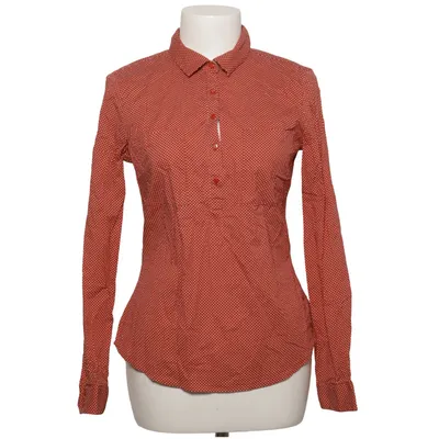 Shirt (Red, White) from Oodji Cotton, Elastane