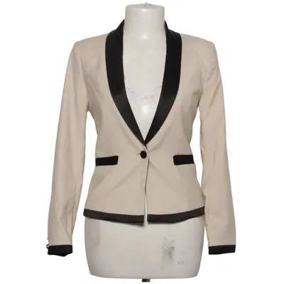 Tuxedo jacket (Beige, Black) from H&M Elastane, Polyester, Viscose