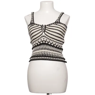 Crop top (Sort, Hvid) fra Massimo Dutti Bomuld, Viscose