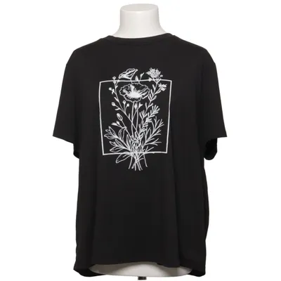 T-shirt (Black, White) from Shein Curve Elastane, Polyester