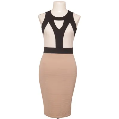 Kjole (Sort, Hvid, Beige) fra Quiz Elastan, Polyester