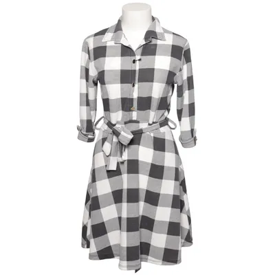 Skjortklänning (Svart, Vit) Elastan