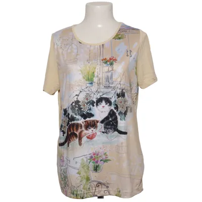 T-shirt (Beige, Flerfärgad) från Laura Kent Elastan, Viskos