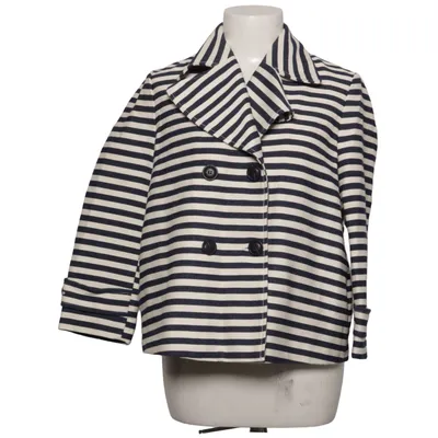 Pea coat (Blue, White) from Zara Trafaluc Polyester