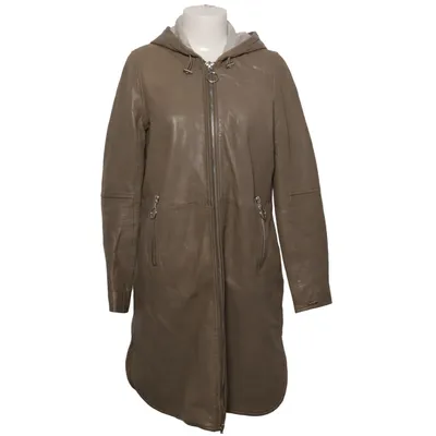 Veste longue en cuir (Beige) de Maze Coton, Cuir, Polyester
