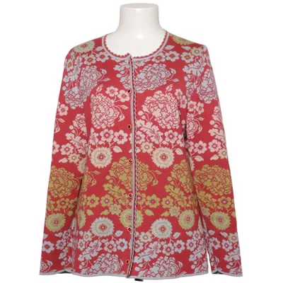 Cardigan (Rood, Groen, Meerkleurig) van Oleana Merinowol, Zijde