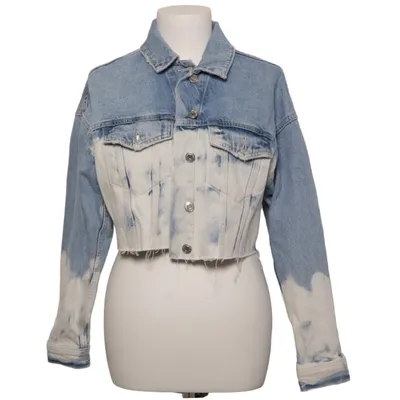 Veste en jean (Bleu, Blanc) de Bershka Denim Coton