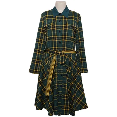 Blusenkleid (Grün, Gelb, Blau) von United Colors of Benetton Elasthan, Polyester, Viskose