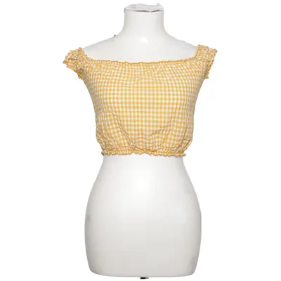 Crop top (Geel, Wit) van Brandy Melville Katoen, Polyester