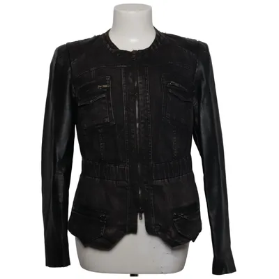 Jacket (Gray) from Mandarin Cotton, Elastane, Polyurethane