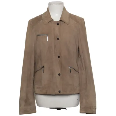 Läderjacka (Beige) från ESPRIT Collection Acetat, Skinn
