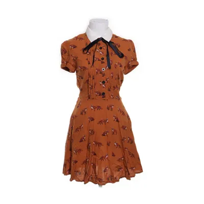 Klänning (Brun, Vit, Flerfärgad) från Hell Bunny Viskos