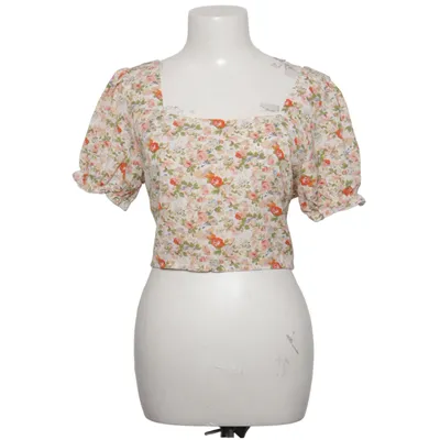 Crop top (White, Multicolored) from Shein Elastane, Polyester
