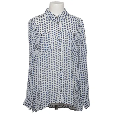 Blouse (Wit, Blauw) van Mandarin Polyester