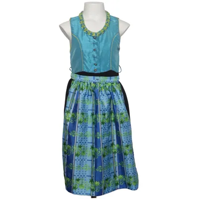 Dirndl (Blue, Green, Multicolored) from Isar-Trachten Polyamide, Polyester
