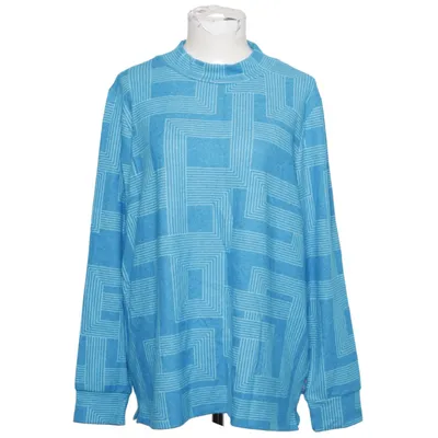 Långärmad t-shirt (Blå, Vit) från Cecil Elastan, Polyester, Viskos