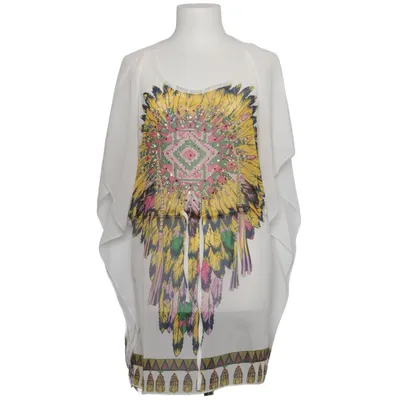 Robe de plage (Blanc, Multicolore) de M&V Polyester, Soie, Viscose