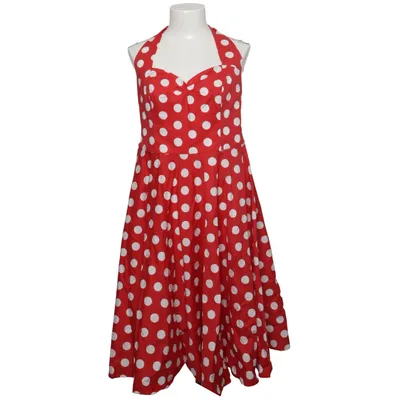Dress (Red, White) from Hell Bunny Vixen Cotton, Elastane