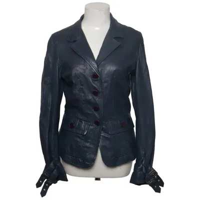 Läderjacka (Blå) från Mandarin Skinn, Polyester