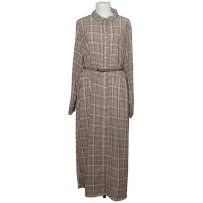 Skjortekjole (Beige, Brun, Blå) fra Zizzi Polyester