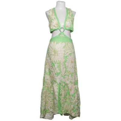 Maxi dress (Green, White) from Sandro Cotton, Linen, Viscose