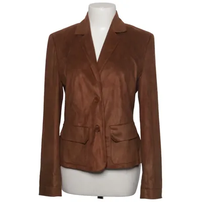 Blazer (Brown) from La Rochelle Cotton, Polyester